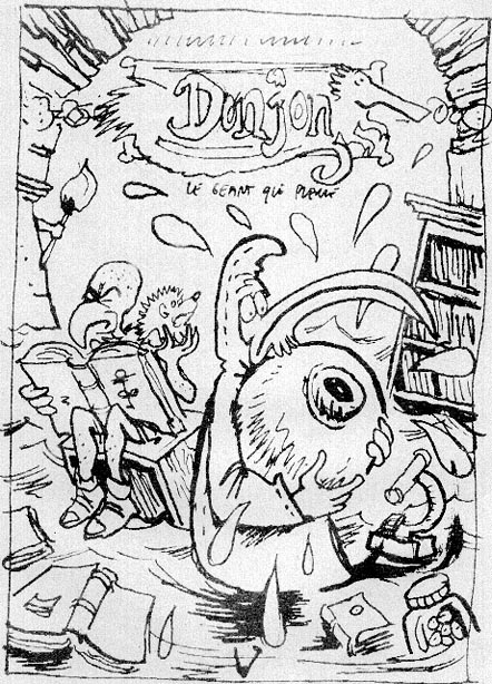 Crayonn prparatoire pour la couverture du 'Gant Qui Pleure'.