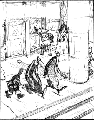 Croquis Indit de Jean-Manu pour 'la Nuit du Tombeur'