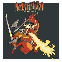 Blanc, il en existe 2 modles reprsentant Marvin arm et lanant ses sucs gastriques, l'un o n'est crit que Marvin, l'autre portant aussi le texte Marvin c'est mon copain... ; un tee-shirt  tirage plus que limit, puisqu'il n'en existe que 12 exemplaires vendus par Lewis en personne au salon d'Angoulme 1999!